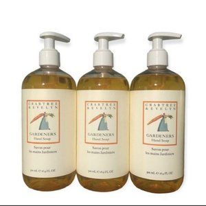 3 Crabtree & Evelyn Gardeners Hand Soap 16.9 fl oz Herbal Scent Pump Hand Wash